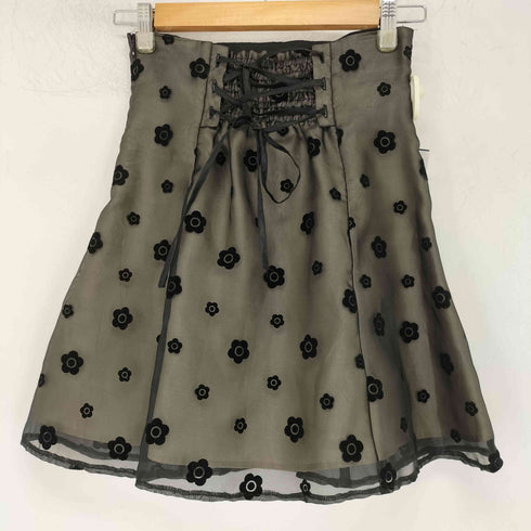 マリークワント MARY QUANT プリントバックレースアップミニスカート レディース JPN:M