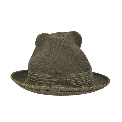 SAN FRANCISCO HAT USA製 ピース刺繍 ストローハット パナマハット メンズ L
