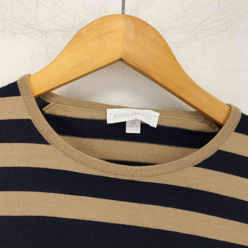 ジョンスメドレー JOHN SMEDLEY 英国製 ニュージーランドメリノウール ボーダー ニット レディース M