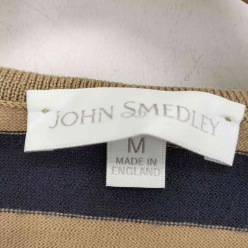 ジョンスメドレー JOHN SMEDLEY 英国製 ニュージーランドメリノウール ボーダー ニット レディース M