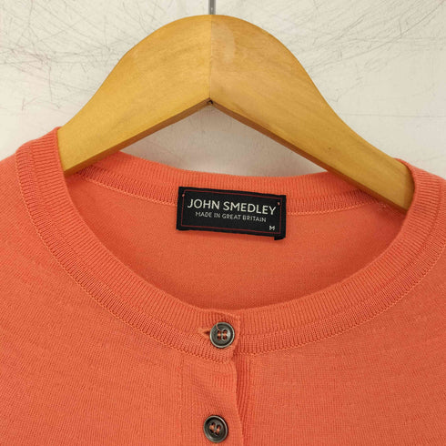 ジョンスメドレー JOHN SMEDLEY 英国製 メリノウールエクストラファイン ハーフボタン ニット レディース M