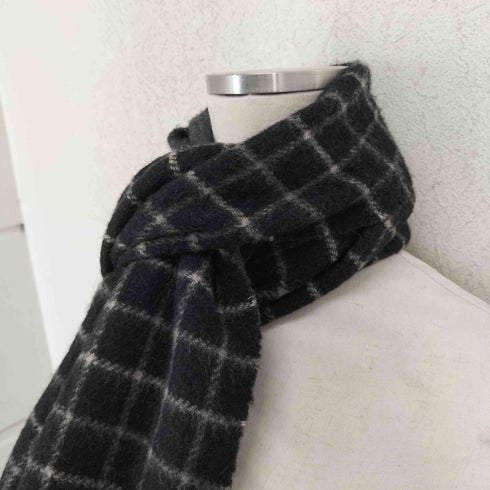 タケオキクチ TAKEO KIKUCHI pure cashmere カシミヤ100 チェックマフラー メンズ