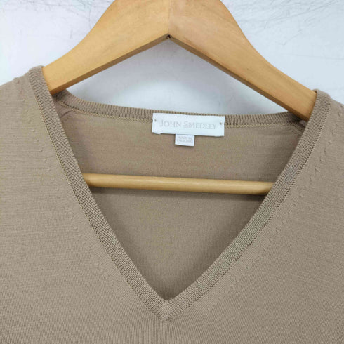 ジョンスメドレー JOHN SMEDLEY 英国製 ニュージーランドメリノウール Vネック ニット レディース M