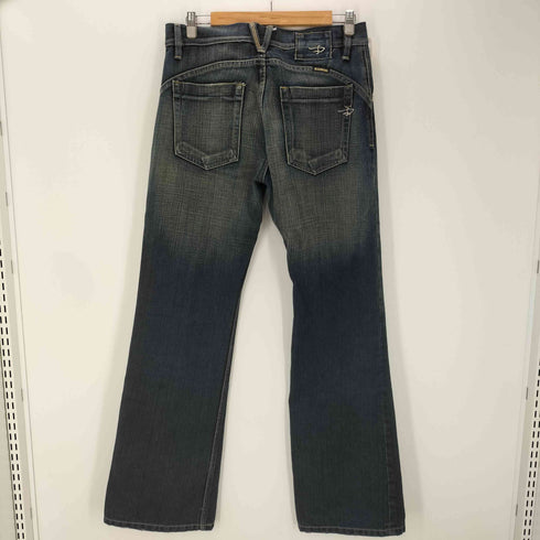 ディーゼルインダストリー Diesel Industry 90-00S OLD Dロゴ 刺繍 ボタンフライ ワイドレッグ フレア デニム パンツ Y2K メンズ 33