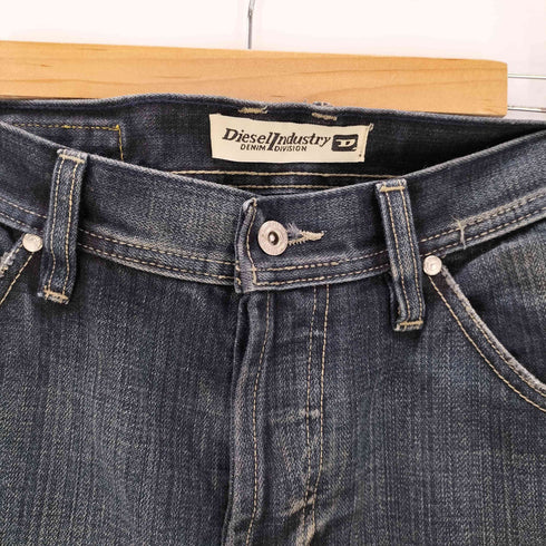 ディーゼルインダストリー Diesel Industry 90-00S OLD Dロゴ 刺繍 ボタンフライ ワイドレッグ フレア デニム パンツ Y2K メンズ 33