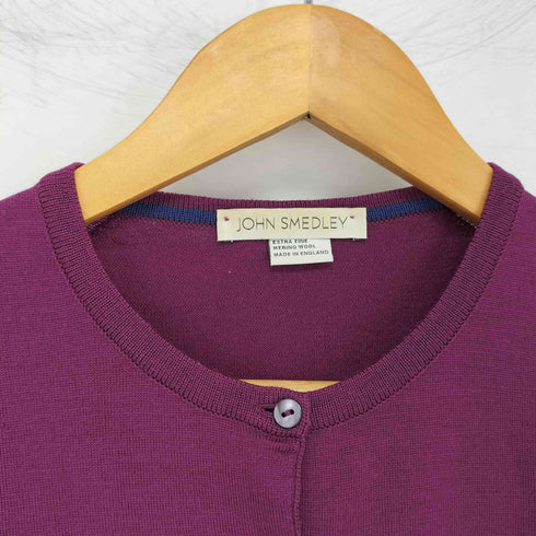 ジョンスメドレー JOHN SMEDLEY 英国製 ニュージーランドメリノウール カーディガン レディース S