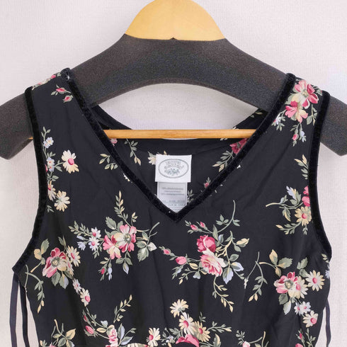ローラアシュレイ LAURA ASHLEY シルクレーヨン 花柄 ロングワンピース レディース US:10