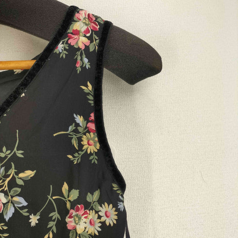 ローラアシュレイ LAURA ASHLEY シルクレーヨン 花柄 ロングワンピース レディース US:10