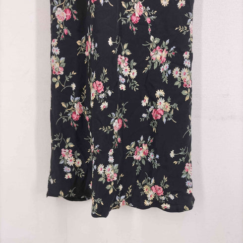 ローラアシュレイ LAURA ASHLEY シルクレーヨン 花柄 ロングワンピース レディース US:10