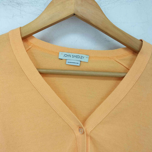 ジョンスメドレー JOHN SMEDLEY 英国製 コットン Vネック カーディガン レディース XS