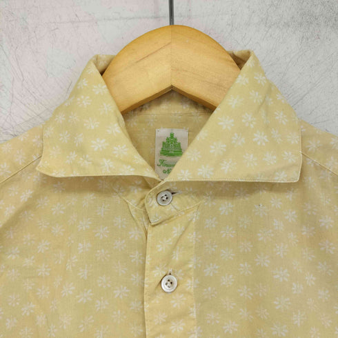 フィナモレ FINAMORE イタリア製 花柄 ホリゾンタルカラー シャツ メンズ import:S