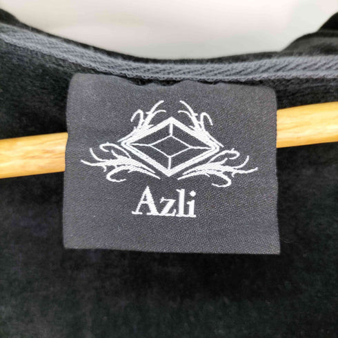 AZIL ビジュー ラメプリント ジップアップパーカー & ベロアサイドライン スウェットパンツ セットアップ メンズ XXL