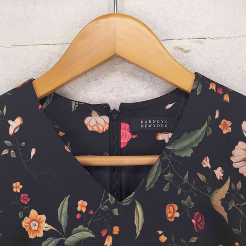 バーニーズニューヨーク BARNEYS NEWYORK 花柄 サテン ワンピース レディース EUR:38