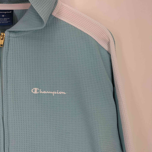 チャンピオン Champion 袖ライン ワッフル地 ジップアップパーカー レディース import:M