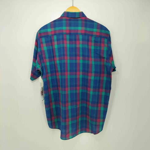 シアーズ Sears 90s コットンポリ マドラスチェック S/S ボタンダウン シャツ メンズ import:L