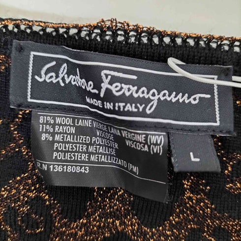 サルヴァトーレフェラガモ Salvatore Ferragamo 14AW Massimiliano Giornetti マッシミリアーノ・ジョルネッティ期 イタリア製 ウールレーヨン S/S サマーニット プルオーバー Y2K レディース import:L