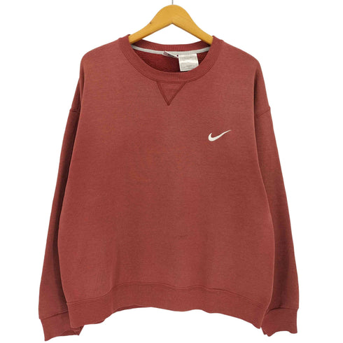 ナイキ NIKE 90-00s 白タグ ワンポイント刺繍 Vガゼット スウェット メンズ import:M