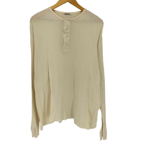 オーラリー AURALEE ORGANIC SOFT RIB HENLEY NECK L/S TEE メンズ 4