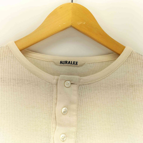 オーラリー AURALEE ORGANIC SOFT RIB HENLEY NECK L/S TEE メンズ 4