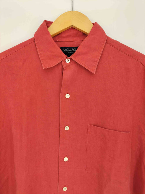 ブルックスブラザーズ BROOKS BROTHERS 90-00s IRISH LINEN アイリッシュリネン フロントポケット 半袖シャツ メンズ import:M