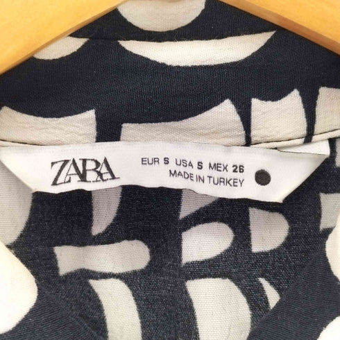 ザラ ZARA プリントプリーツワンピース レディース import:S