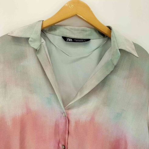 ザラ ZARA グラデーションサテンブラウス レディース import:M
