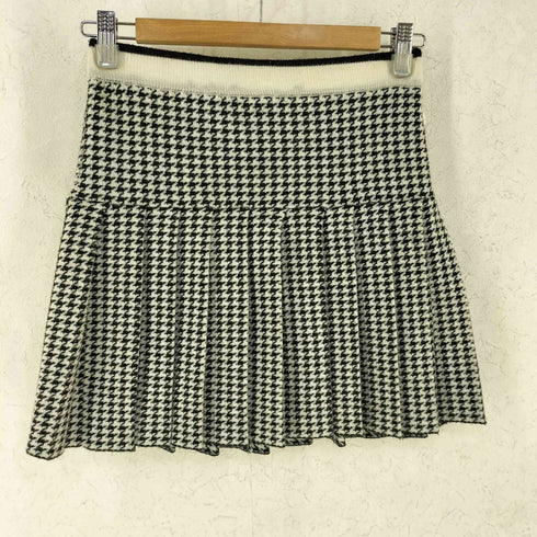 千鳥格子柄 ウールニット フレアスカート セットアップ レディース M