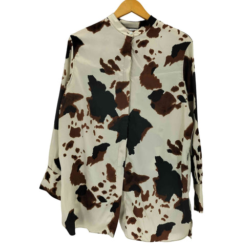 ザラ ZARA アニマルプリントバックスリットシャツ レディース import:XS