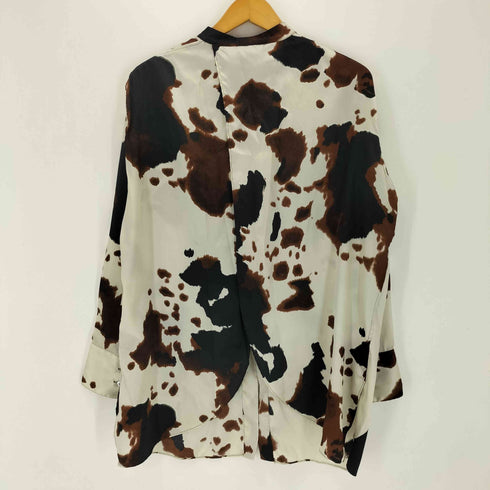 ザラ ZARA アニマルプリントバックスリットシャツ レディース import:XS