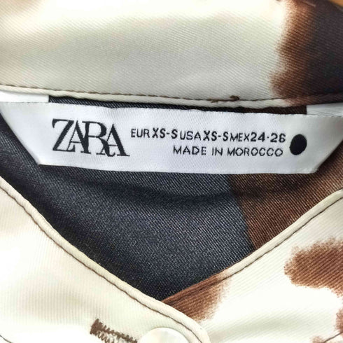 ザラ ZARA アニマルプリントバックスリットシャツ レディース import:XS