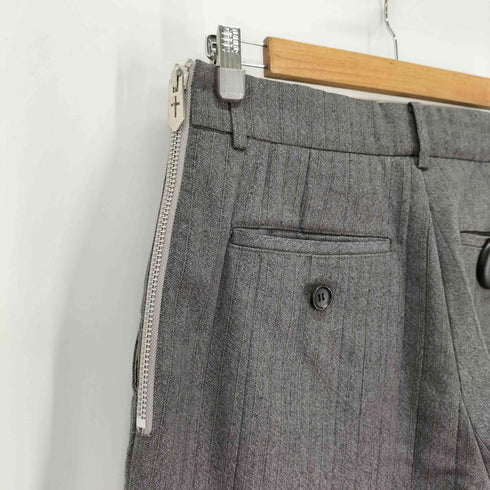 エムエーエスユー MASU MORPHO FRILL TROUSERS プリーツ フリル ストライプ ワイドスラックス メンズ JPN:46