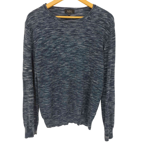 アーペーセー A.P.C. 00s メランジ ライトオンス クルーネック L/S コットンニット メンズ import:XS