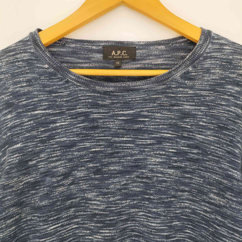 アーペーセー A.P.C. 00s メランジ ライトオンス クルーネック L/S コットンニット メンズ import:XS