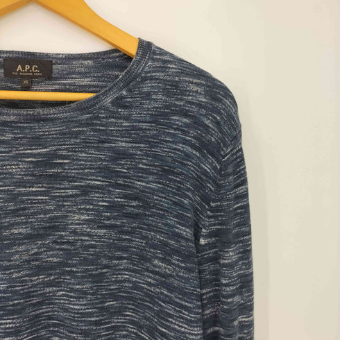 アーペーセー A.P.C. 00s メランジ ライトオンス クルーネック L/S コットンニット メンズ import:XS