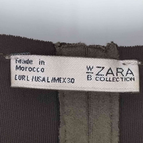 ザラ ZARA スエード調 スナップボタン ノーカラー ロングコート レディース import:L