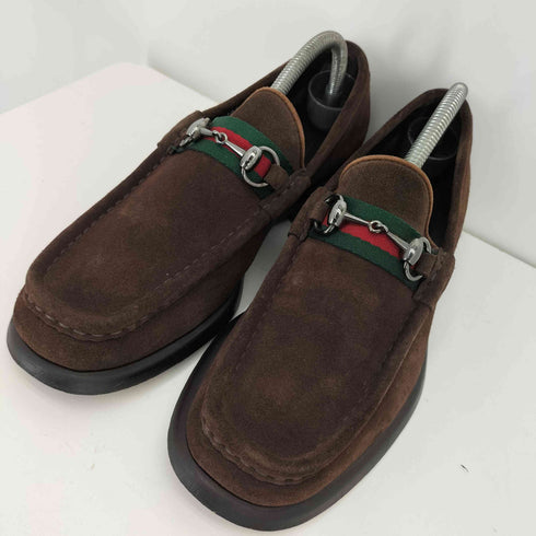 グッチ GUCCI イタリア製 スウェード ホースビットローファー メンズ 42E