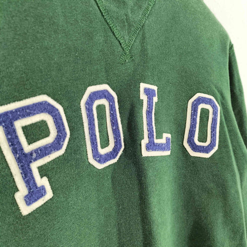 ポロラルフローレン POLO RALPH LAUREN Vガゼット ロゴ刺繍 クルーネックスウェット レディース import:XS