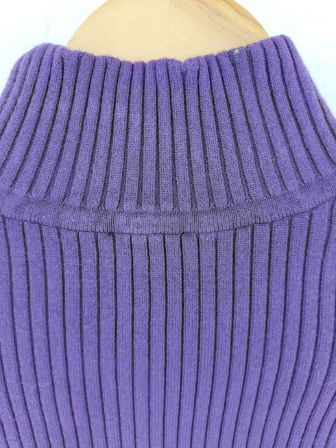 クレージュ courreges ロゴ刺繍 タートルネック リブニット レディース S