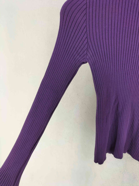 クレージュ courreges ロゴ刺繍 タートルネック リブニット レディース S
