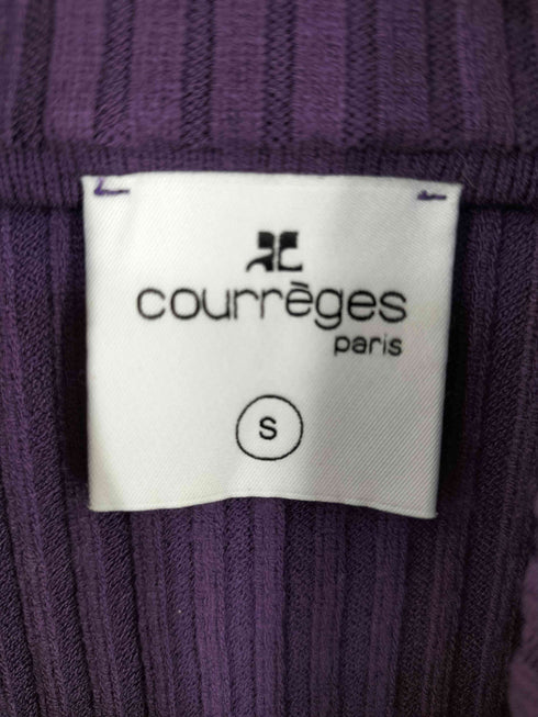 クレージュ courreges ロゴ刺繍 タートルネック リブニット レディース S