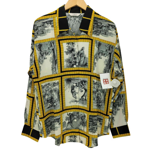GALSVILLE 総柄 オープンカラー L/S ポリシャツ レディース JPN:9号