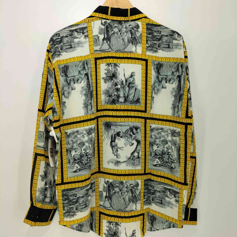GALSVILLE 総柄 オープンカラー L/S ポリシャツ レディース JPN:9号