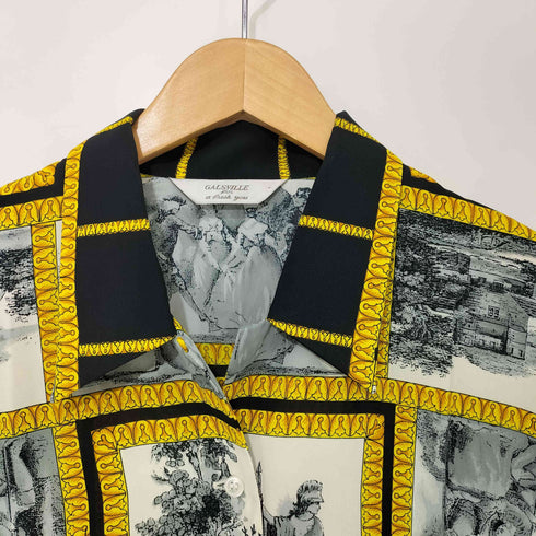 GALSVILLE 総柄 オープンカラー L/S ポリシャツ レディース JPN:9号
