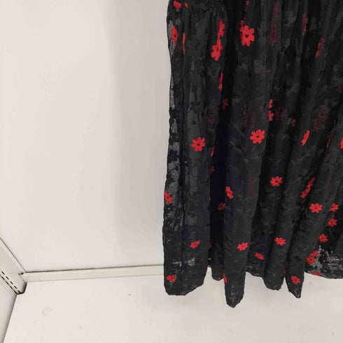 ザラ ZARA エンブロイダリー ギャザー シアー ワンピース レディース import:S