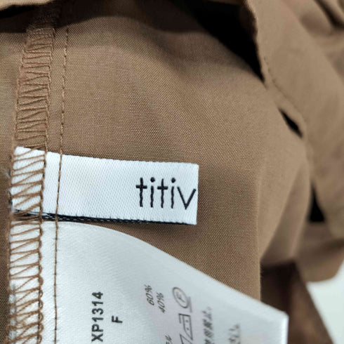 ティティベイト titivate フリル切替Aラインブラウスプルオーバー レディース FREE
