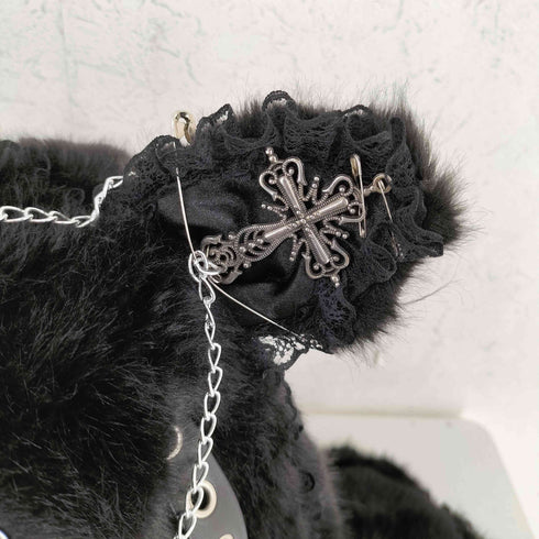 猫耳 レースファー マフラーキャップ レディース