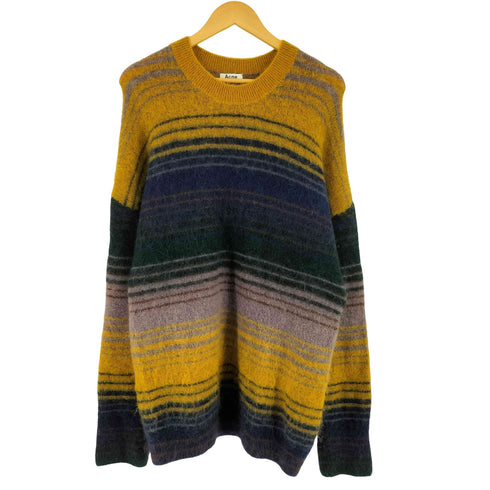 アクネストゥディオズ ACNE STUDIOS Nosti Stripe モヘヤ混 マルチカラー ボーダー ニット メンズ S