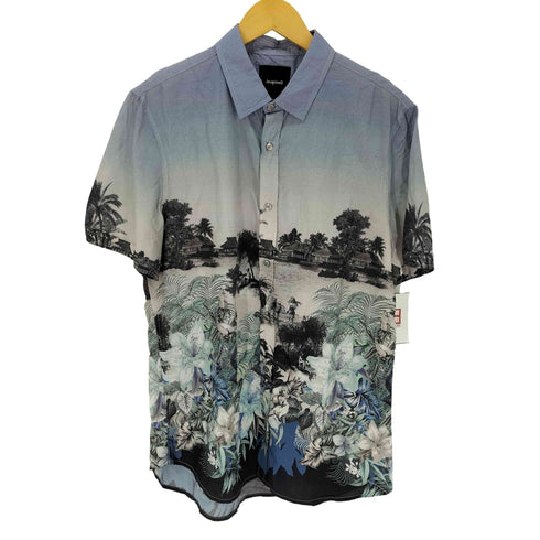 デシグアル Desigual REGULAR 景色プリント 総柄 レーヨン混 シャツ メンズ JPN:L
