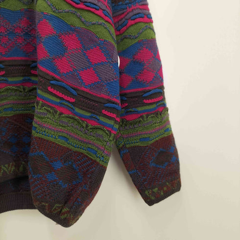 クージー COOGI オーストラリア製 総柄 Vネック 3Dニット メンズ import:M