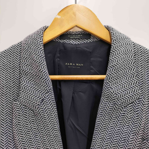 ザラマン ZARA MAN 背抜き ヘリンボーン ダブルブレスト テーラードジャケット メンズ import:M